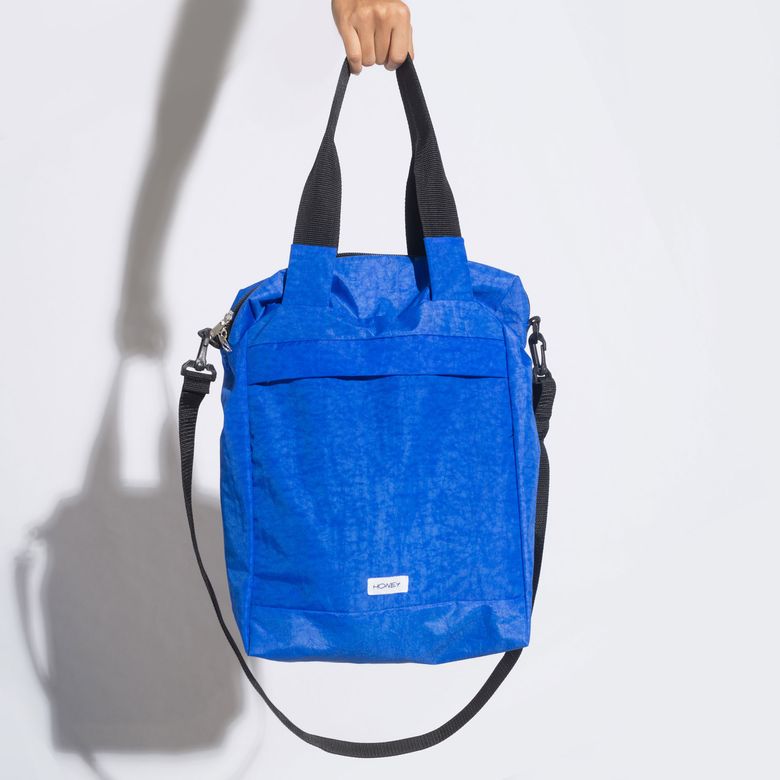 Blue Fitness Bag with External Pocket BA077