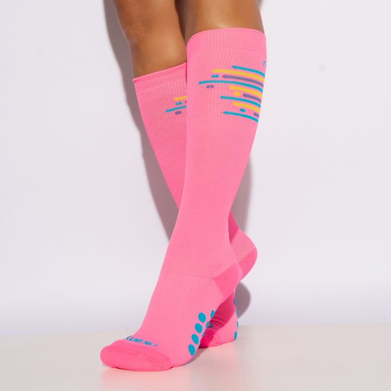 Women's Long Pipe Performance Pink Socks Nº 35 to 38 ME654