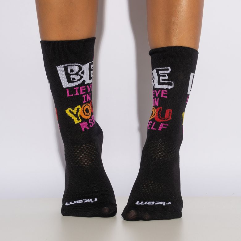 Women's Medium Upper Running Sock Black 34 to 39 ME672