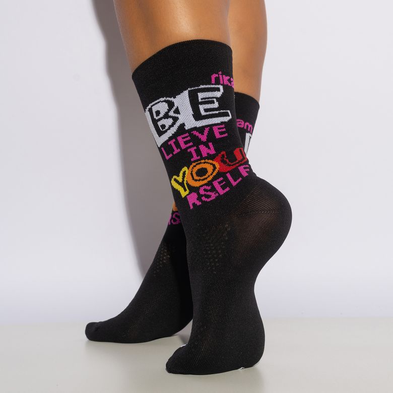 Women's Medium Upper Running Sock Black 34 to 39 ME672
