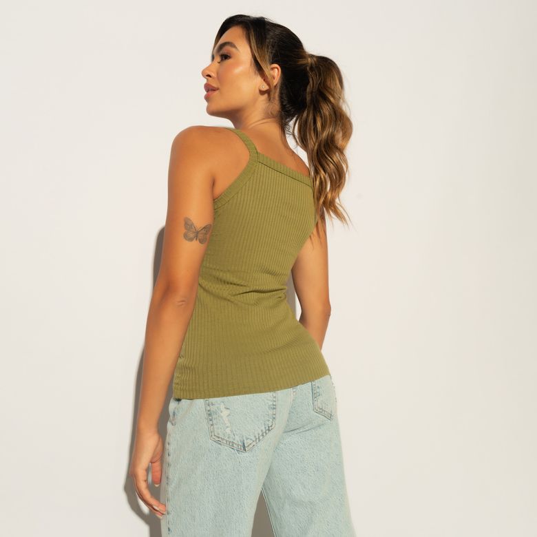 Green Ribbed Fitness T-Shirt CT431