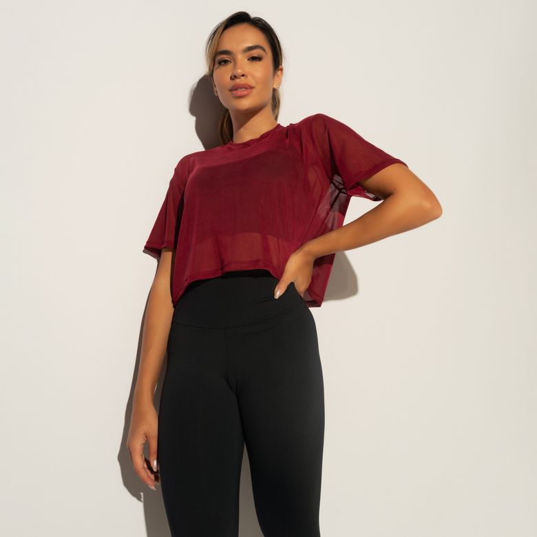 Fitness Cropped Red in Tulle CR192