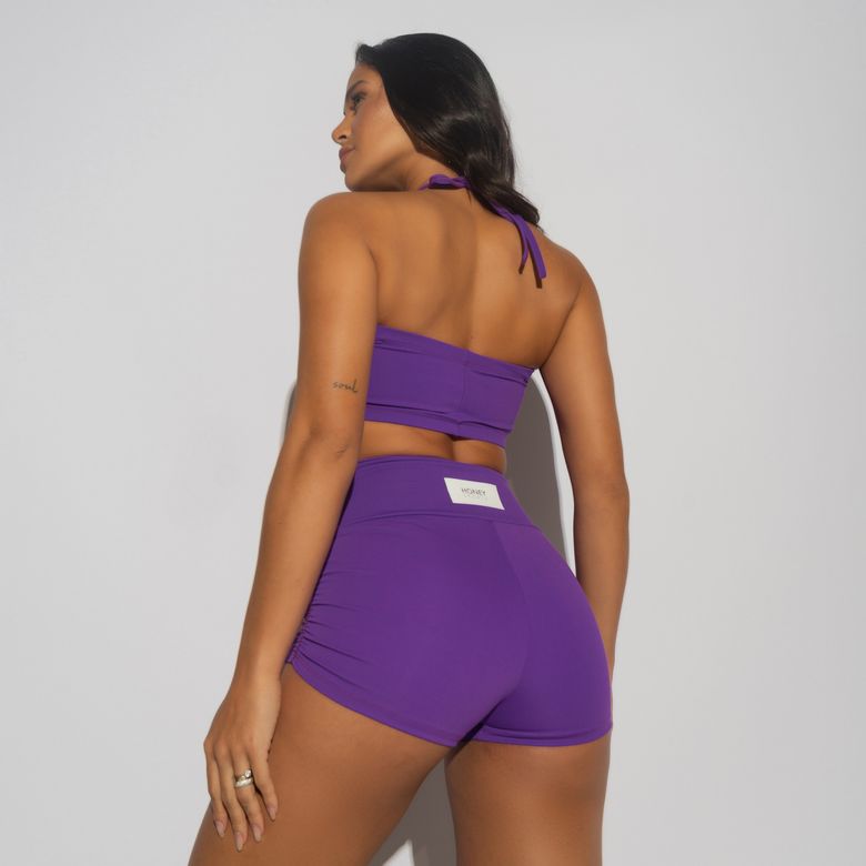 Purple Honey Sports Ruffle Fitness Shorts SH667